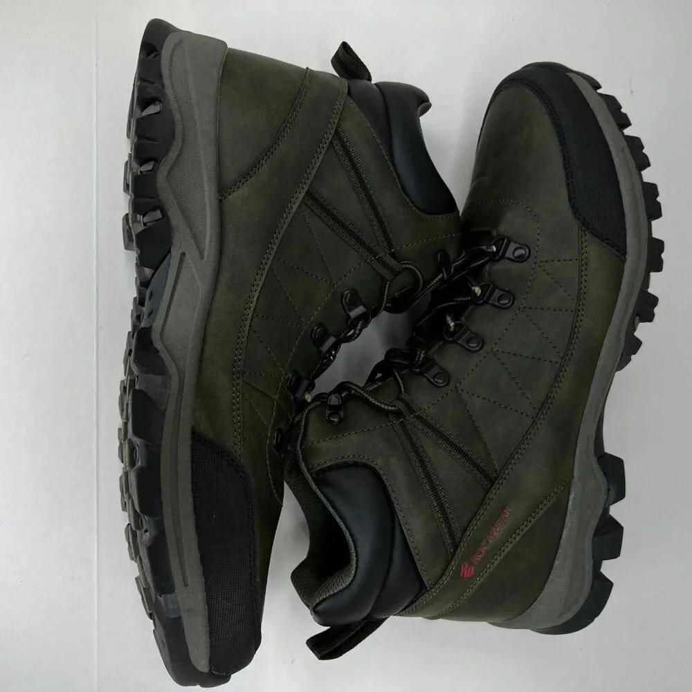 Rocawear Mens Madrid Green Lace Up Solid Faux Leather Size 13 Combat Ankle Boots